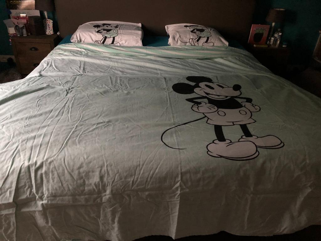 dekbedovertrek Mickey mouse (2 meter x 2m20), Ophalen of Verzenden, Zo goed als nieuw, Tweepersoons, Dekbedovertrek