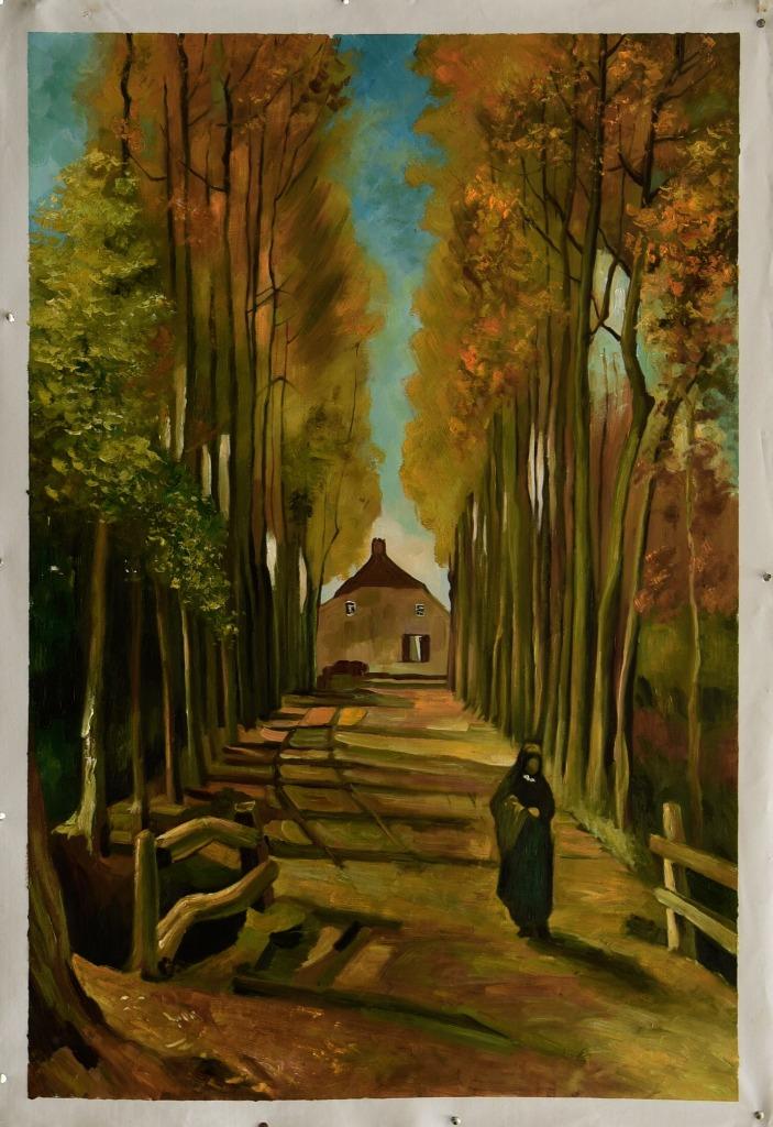 Olieverf replica Van Gogh: Populierenlaan in de herfst, Envoi