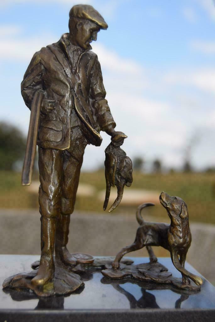 Brons, de jager en zijn hond (gesigneerd), Antiek en Kunst, Ophalen of Verzenden, Brons