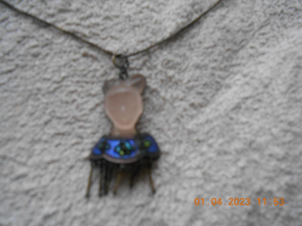 zilver ketting met dame aan, Handtassen en Accessoires, Ophalen of Verzenden, Zo goed als nieuw, Zilver, Zilver