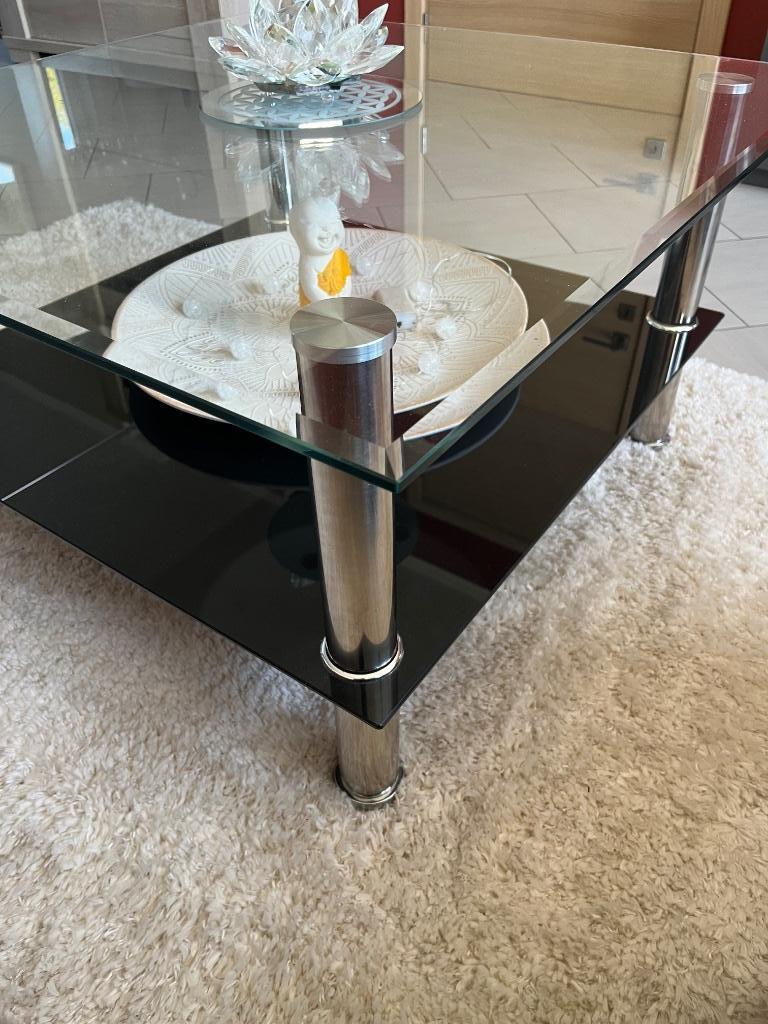 Table carrée de salon en verre, Moins de 50 cm, 50 à 100 cm, Verre, Enlèvement