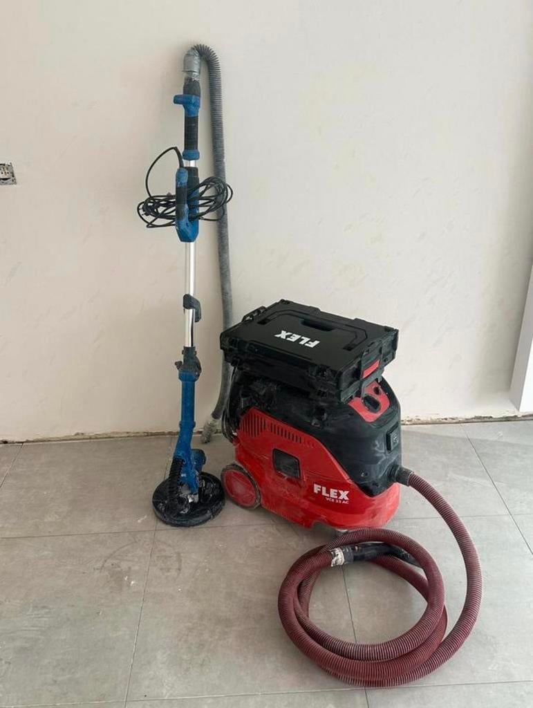 Professionele wandschuurmachine + stofzuiger te huur, Bricolage & Construction, Outillage | Ponceuses, Comme neuf, Enlèvement