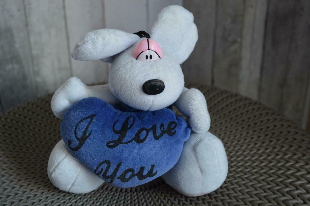 * Diddl met blauw hartje hoogte 22 cm, Ophalen of Verzenden, Diddl, Gebruikt, Knuffel