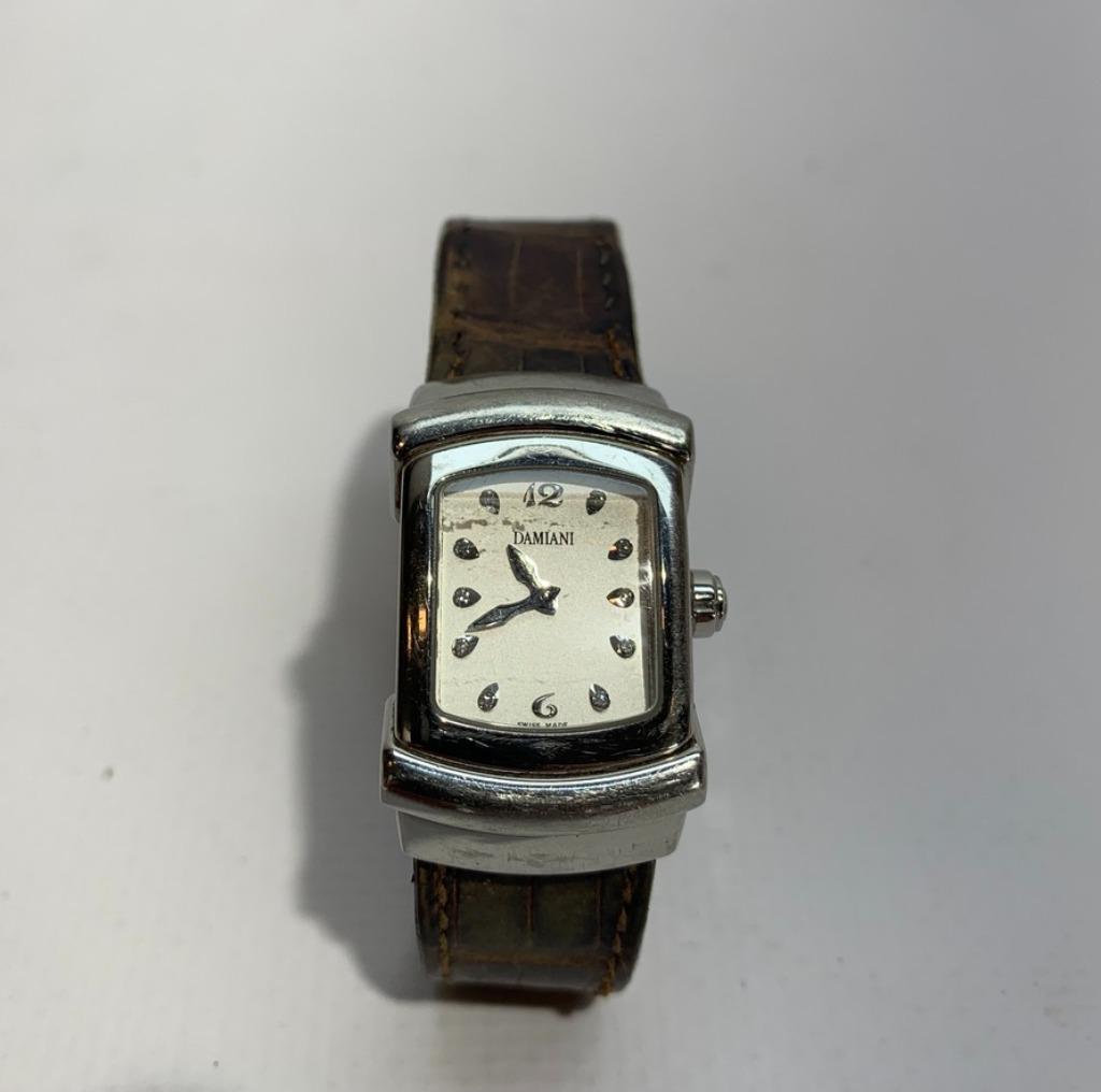Damiani Vintage Ego Clock with Diamonds, Overige merken, Staal, Met bandje, Polshorloge
