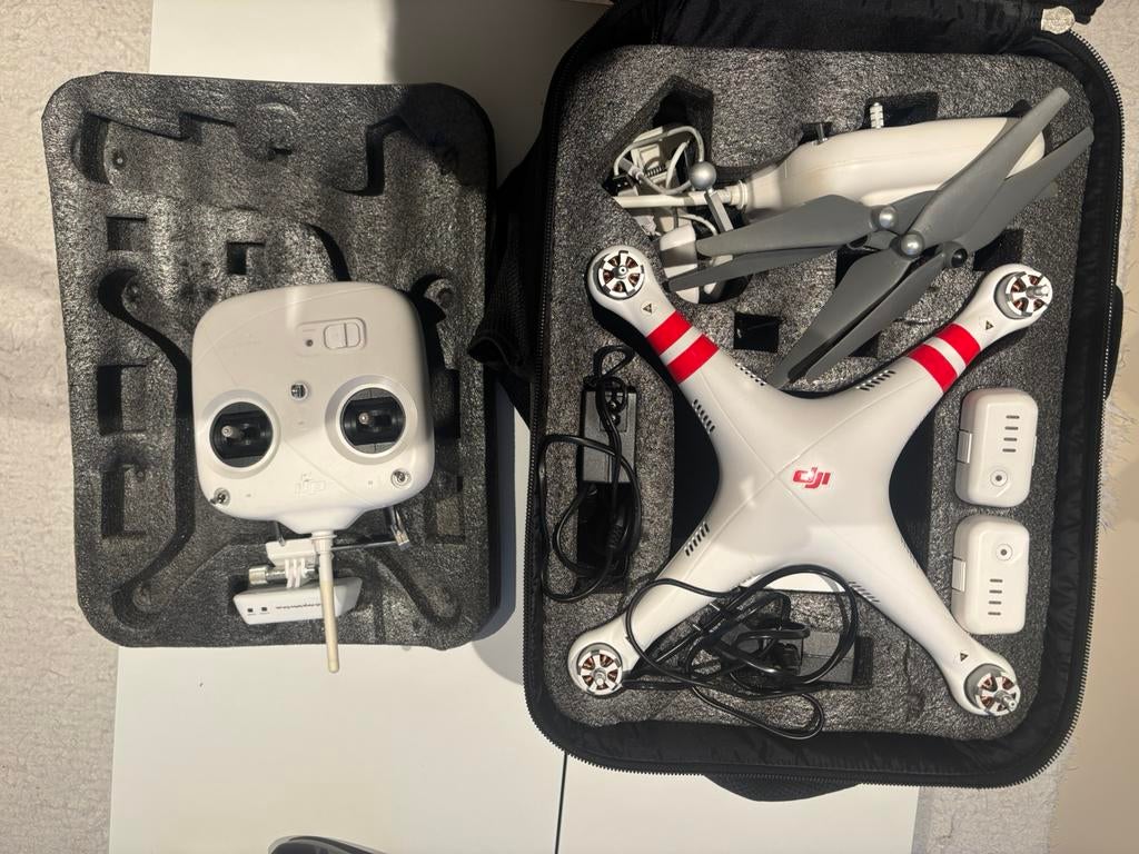 DJI Phantom drone compleet met accessoires en koffer, TV, Hi-fi & Vidéo, Drones, Comme neuf, DJI, Enlèvement