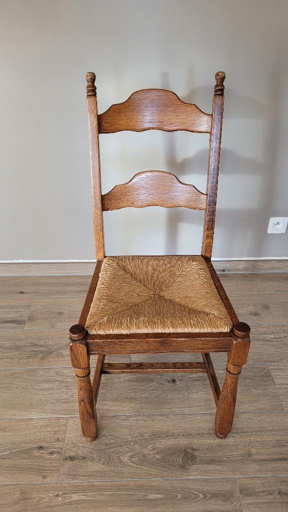 6 chaises en bois, Maison & Meubles, Brun, Enlèvement, Bois massif, Bois