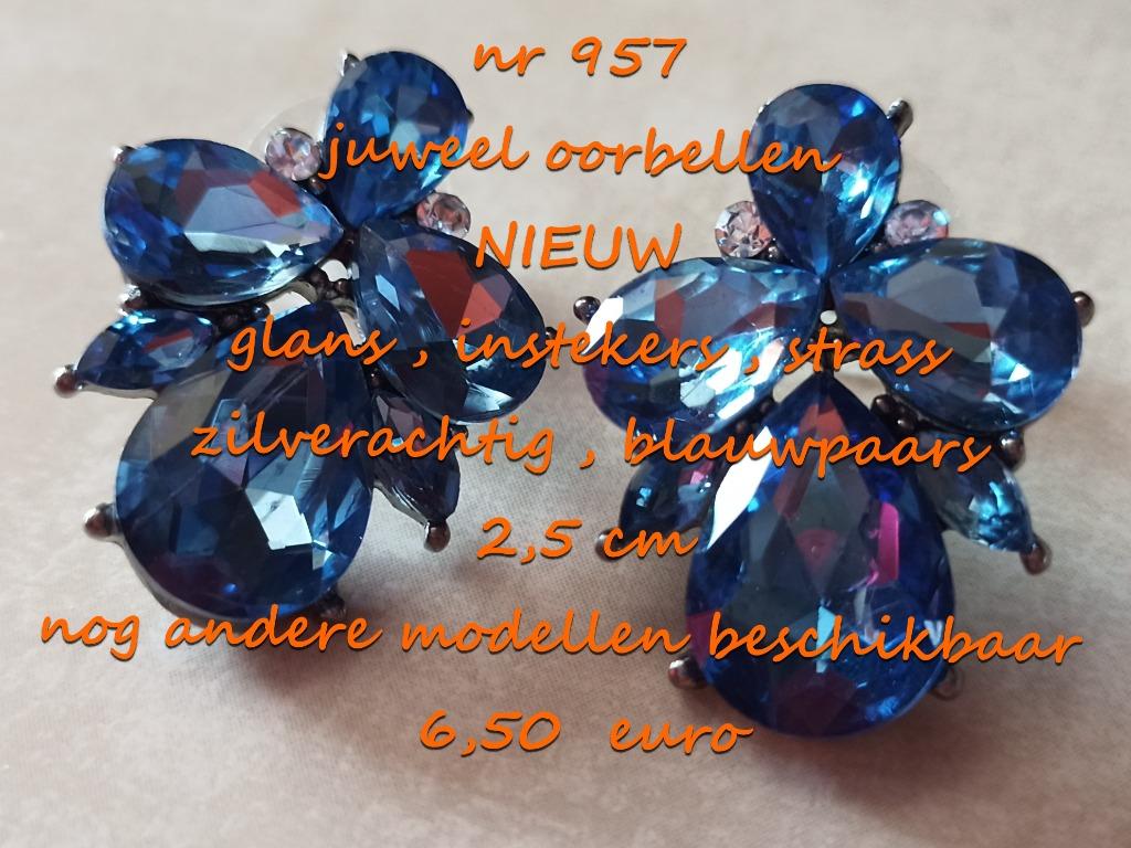 957. Bijou : boucles d'oreilles, NEUF, @DERNIÈRE PIÈCE@ expé, Bijoux, Sacs & Beauté, Boucles d'oreilles, Bleu, Envoi, Neuf, Puces ou Clous