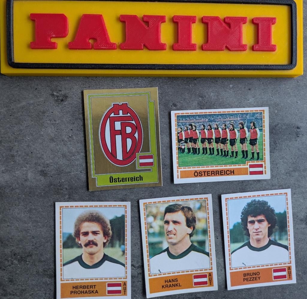 AUTOCOLLANTS PANINI FOOTBALL EUROPA 80 OSTERREICH 5x rares, Envoi, Neuf