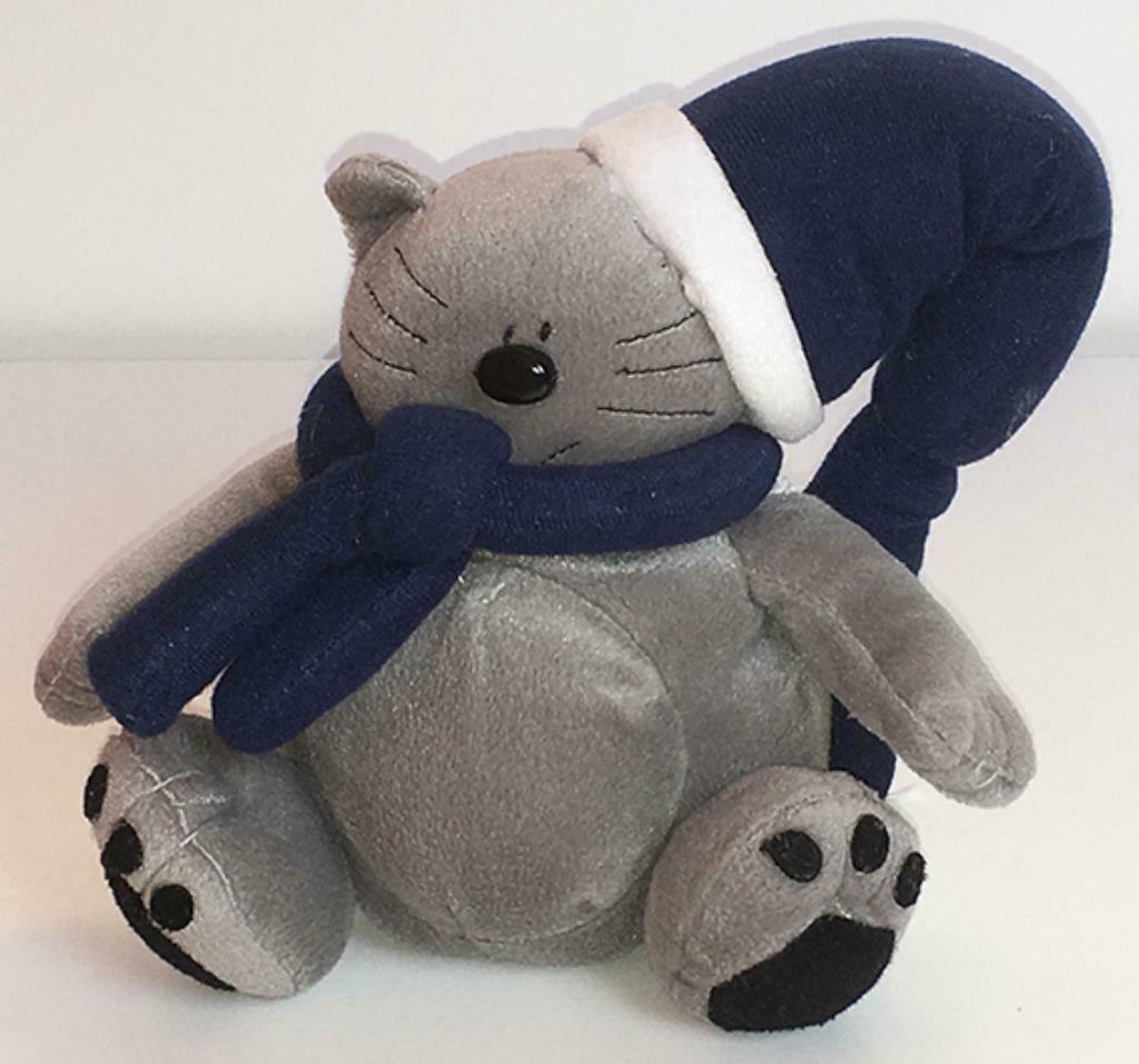 Schattige grijze winterpoes (21 cm), Ophalen of Verzenden, Gebruikt