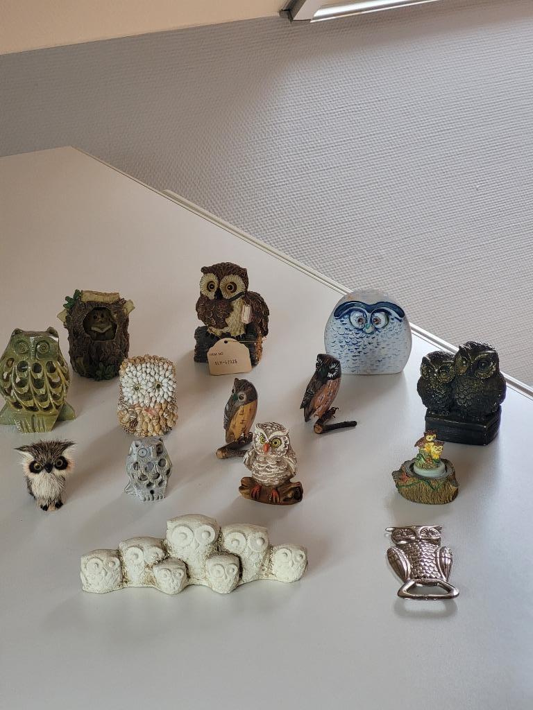COLLECTION d'HIBOUX 14 pièces !, Enlèvement ou Envoi, Comme neuf, Oiseaux, Statue ou Figurine