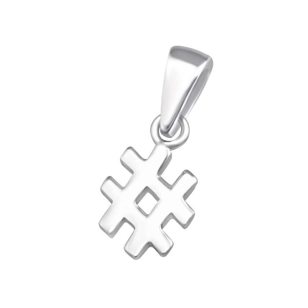 Pendentif en argent sterling 925 # hashtag, Enlèvement ou Envoi, Neuf, Argent, Argent