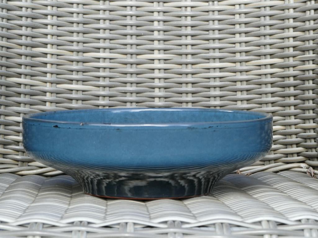 Mooie blauwe stenen schaal cachepot, Tuin en Terras, 25 tot 40 cm, Gebruikt, Rond, Binnen