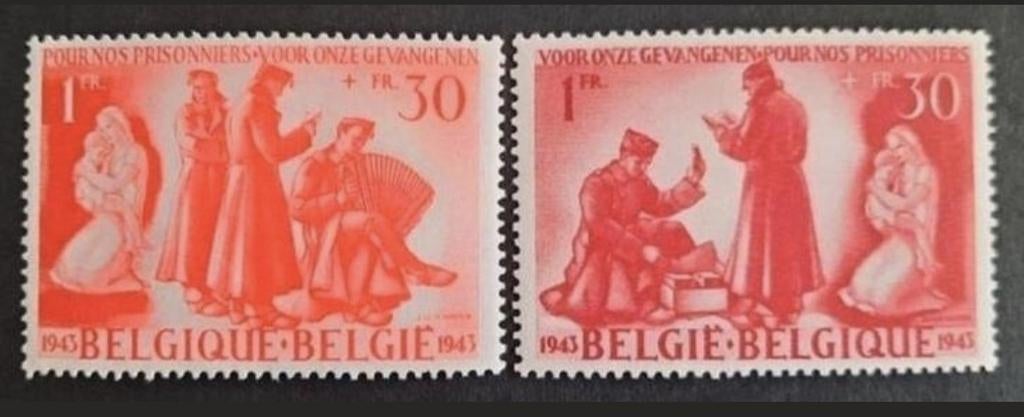 Belgique : COB 623/24 ** Prisonniers de guerre 1943., Sans timbre, Neuf, Enlèvement ou Envoi, Non oblitéré