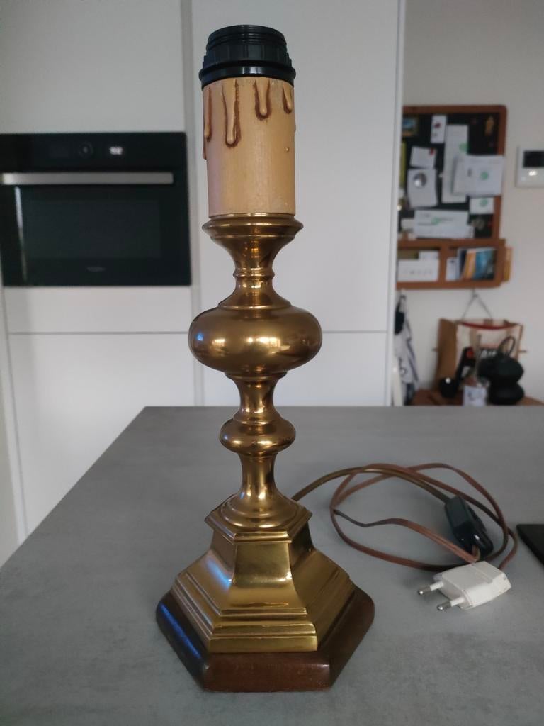 Pied de lampe aspect de cuivre, Ophalen, Gebruikt, Minder dan 50 cm, Overige materialen