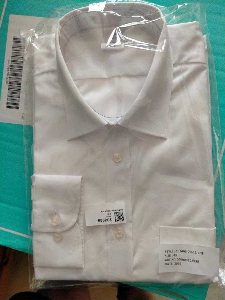Piloten hemd, Ophalen, Nieuw, Wit, Halswijdte 43/44 (XL)