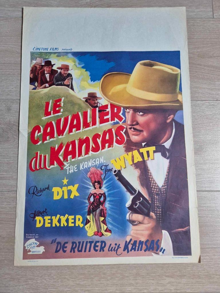 Filmaffiche De ruiter uit Kansas 1947, Verzamelen, Ophalen of Verzenden