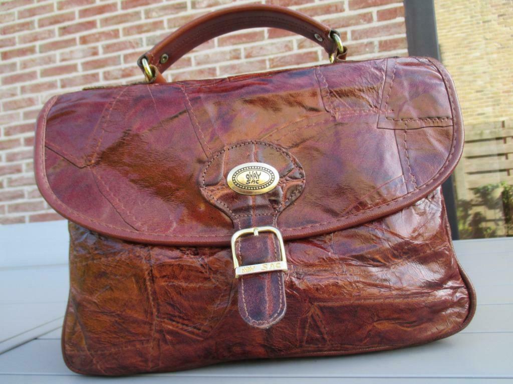 Sac à main vintage Okay sac, Enlèvement ou Envoi, Utilisé, Brun, Sac à main