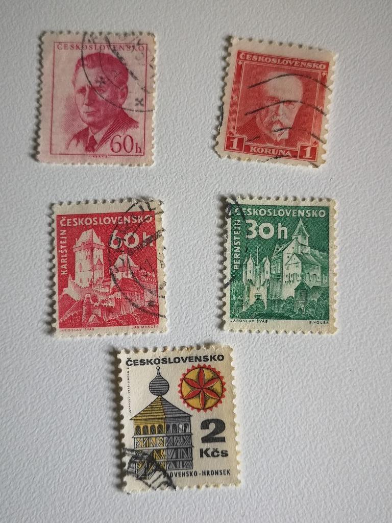 5 timbres de Tchécoslovaquie, Enlèvement ou Envoi