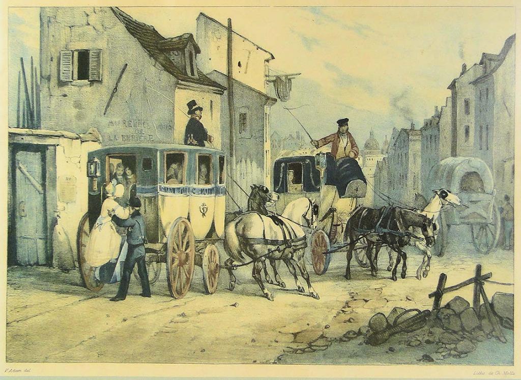 ets *  Motte Charles  *  Favorite et Fiacre, Antiek en Kunst, Ophalen of Verzenden