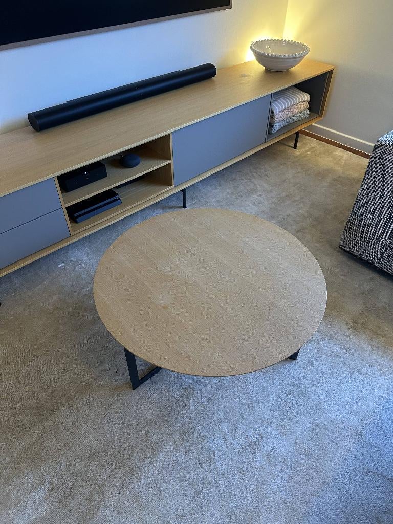 salontafel - 80 cm diameter - Treku Kabi Large, Moins de 50 cm, Design, Rond, Chêne