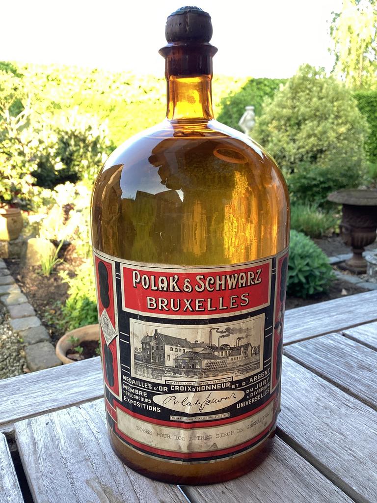 Fles vol polak & schwarz brokante met catalogus, Verzamelen, Ophalen, Zo goed als nieuw, Vol