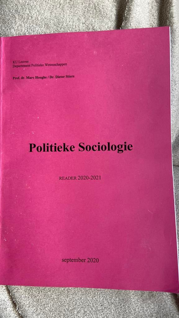 Politieke Sociologie, Ophalen of Verzenden, Gelezen, Hoger Onderwijs, Prof. Dr. Marc Hooghe / Dr. Dieter Stiers