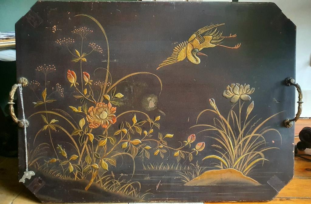 Plateau Napoléon III Style Japonisant XIXe, Antiek en Kunst, Antiek | Meubels | Tafels, Ophalen