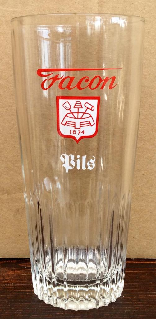 bier brouwerij glas Facon Gent  geribd, Verzamelen, Ophalen of Verzenden, Zo goed als nieuw
