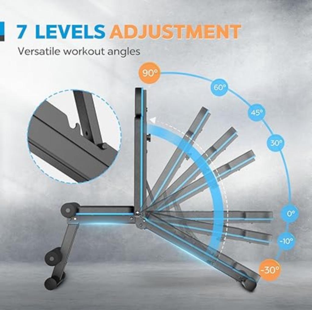 banc de musculation pliable réglable | noir | Nouveau, Neuf, Banc d'exercice, -, -