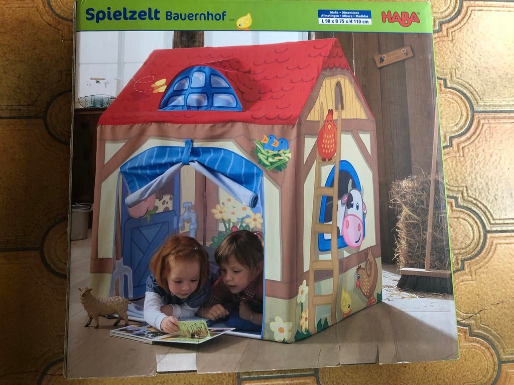 Haba speeltent boerderij in doos, Kinderen en Baby's, Ophalen, Zo goed als nieuw