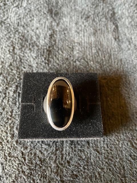 Bague en argent pour femme avec onyx, Enlèvement ou Envoi, Comme neuf, Argent, Femme ou Homme
