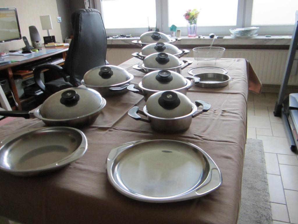 KOOKPOTTEN EN PANNEN A.M.C.  Watervrij koken., Ophalen, Zo goed als nieuw, Inox, Koekenpan of Braadpan