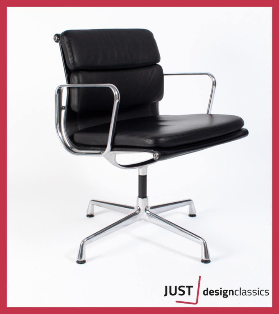Vitra ea 208 Zwart Leder Gepolijst  3 besch., Ophalen, Zwart, Leer, Vijf, Zes of meer stoelen