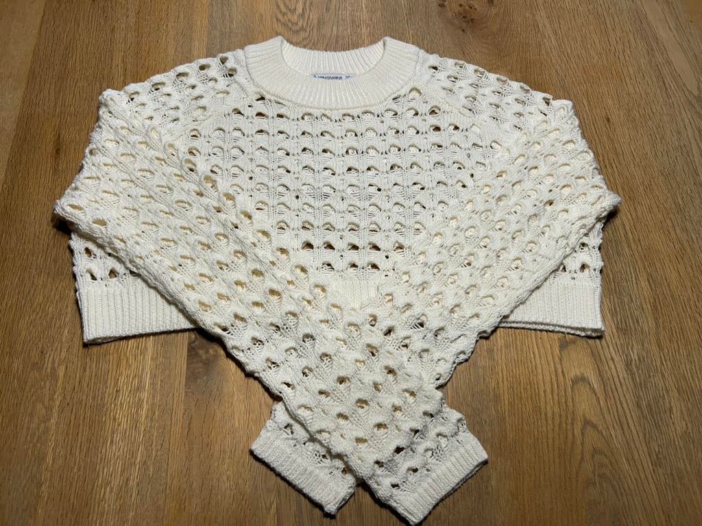 Witte cropped trui Stradivarius maat M, Taille 38/40 (M), Enlèvement ou Envoi, Comme neuf, Blanc