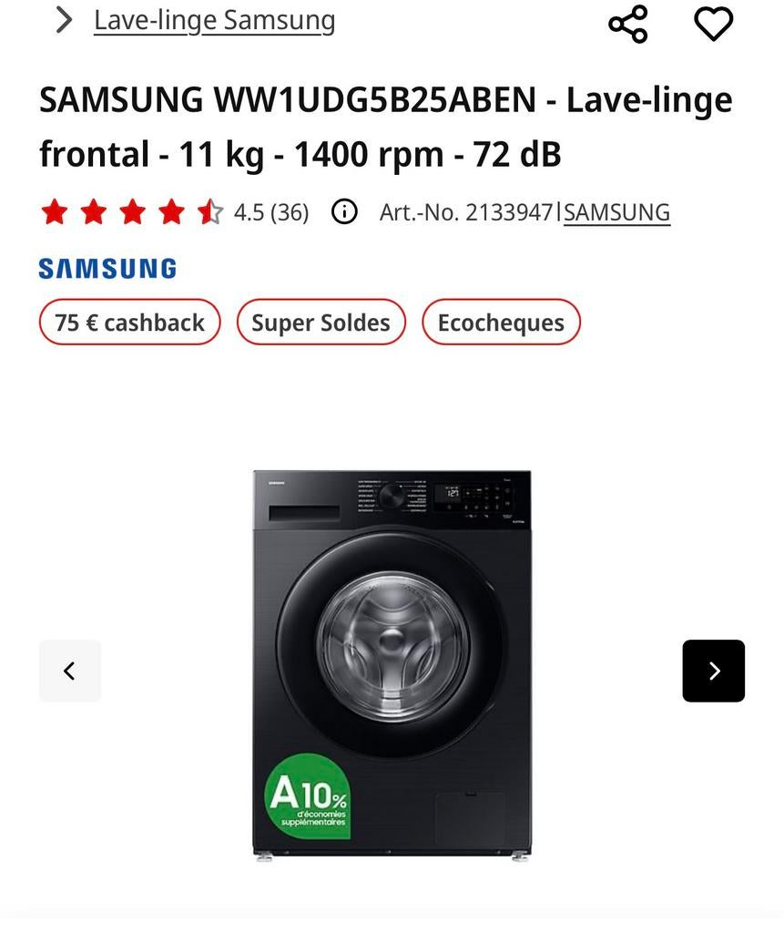 Machine a laver samsung 11kg ecobubble, Ophalen, Zo goed als nieuw