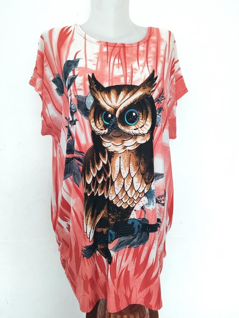 Robe tunique fluide animal totem chouette hibou, Enlèvement ou Envoi, Comme neuf