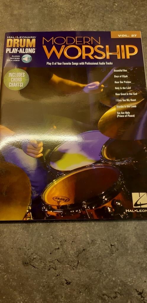 Modern worship boek en audio muziek om te spelen op drumstel, Ophalen of Verzenden, Zo goed als nieuw