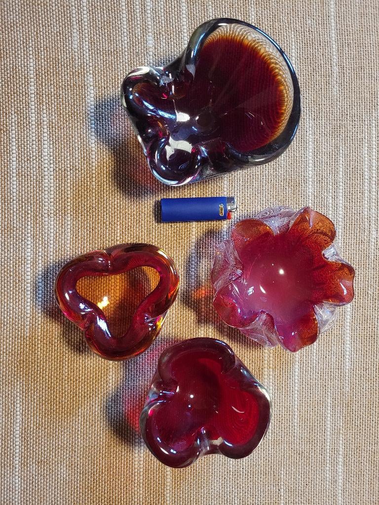 Asbak sommerso murano  4 stuks, Ophalen of Verzenden