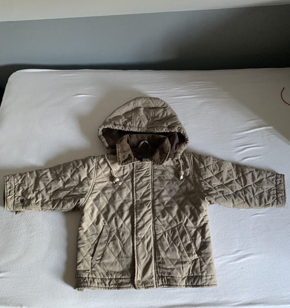 gewatteerde jas beige Buissonnière en jacket prémaman m 98, Gebruikt, Jongen of Meisje, Ophalen of Verzenden, Jas