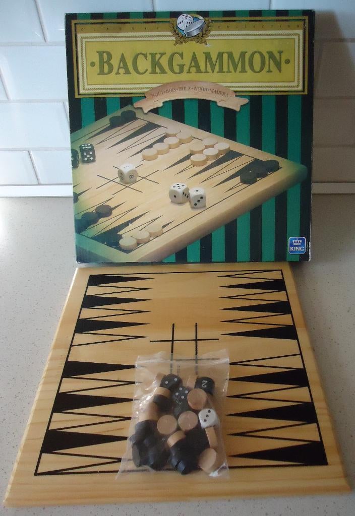 "BACKGAMMON" Volledig in Hout van King in Nieuwe staat., Hobby & Loisirs créatifs, 1 ou 2 joueurs, Enlèvement ou Envoi, Comme neuf