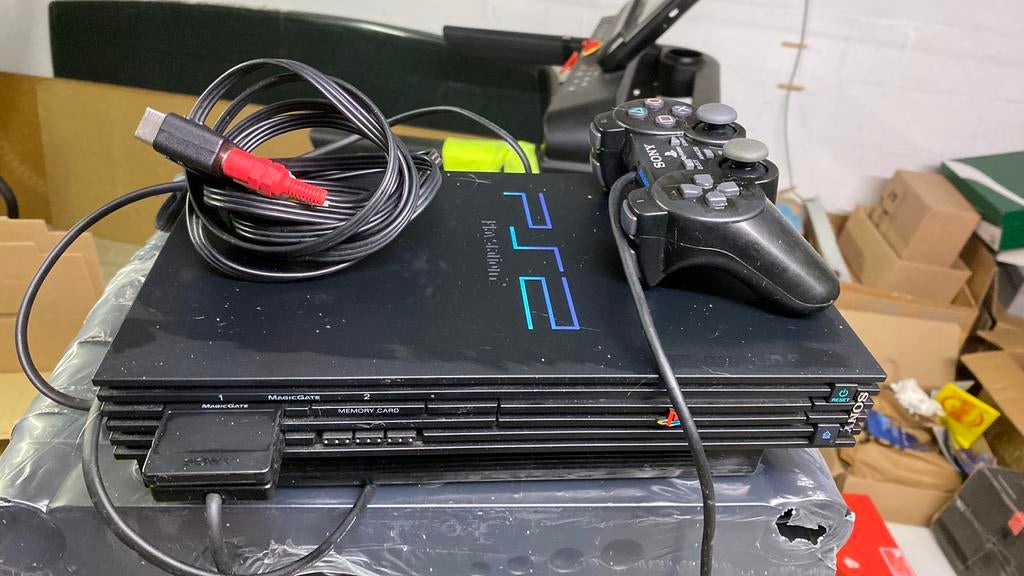 PS2 console, Games en Spelcomputers, Spelcomputers | Sony PlayStation 2, Ophalen, Gebruikt, Met geheugenkaart, Met 1 controller