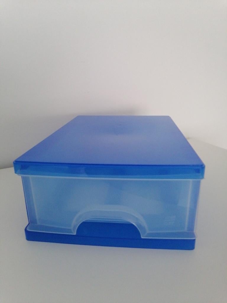 Blauw opbergbakje met lade, Ophalen of Verzenden, Zo goed als nieuw