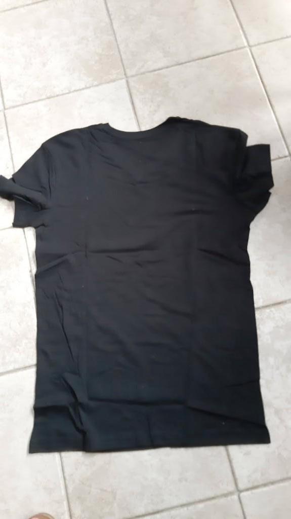 Zwarte V-hals onderhemd/t-shirts unisex S nieuw 100 % katoen, Roly, Zwart, Nieuw, Ophalen of Verzenden