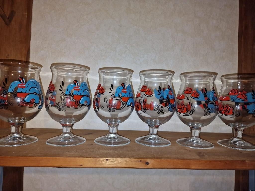 lot van 6 Duvel  nina glazen, Verzamelen, Ophalen of Verzenden, Nieuw, Glas of Glazen, Duvel