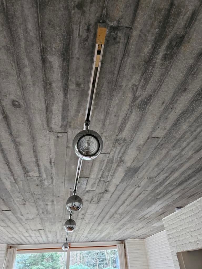 Staff Leuchten lamp met 4 chromen spots uit de jaren 70., Ophalen