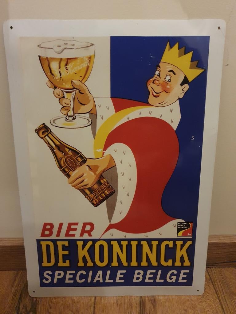 Metaal Reclamebord - De Koninck -, Ophalen of Verzenden, Gebruikt, Reclamebord, Plaat of Schild, De Koninck