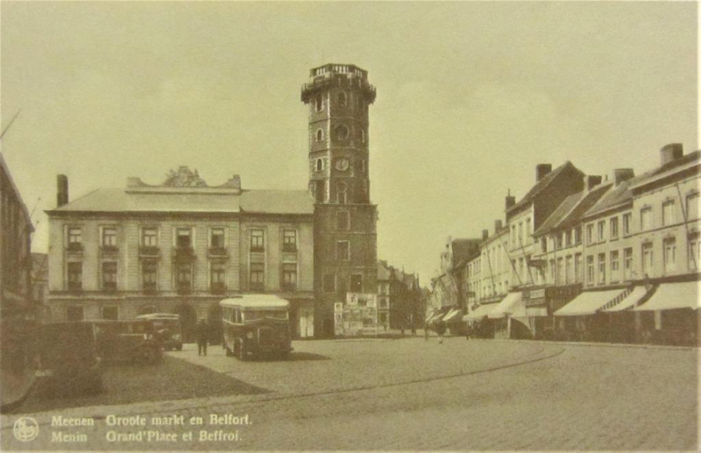 ZICHTKAARTEN- MENEN- DE GROTE MARKT EN HET BELFORT, Enlèvement ou Envoi, Non affranchie, Ville ou Village