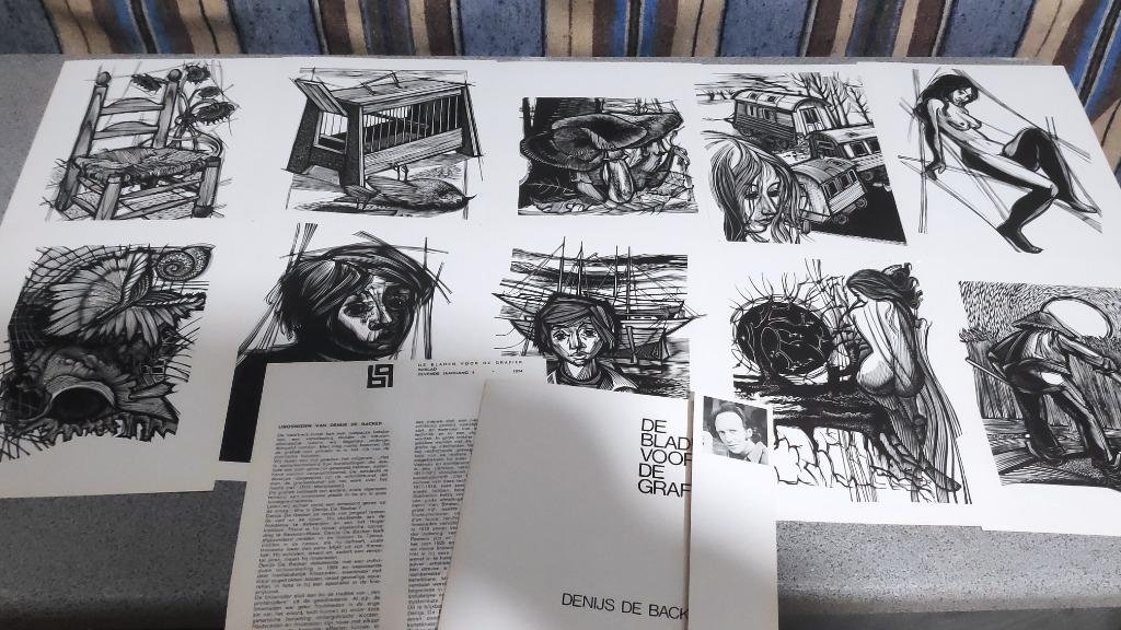 De bladen voor de grafiek Denijs De Backer, Boeken, Ophalen of Verzenden