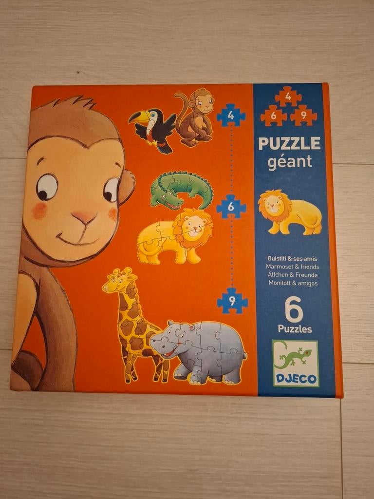 Djeco eenvoudige dierenpuzzels 4 tot 9 stukjes, Ophalen, Zo goed als nieuw
