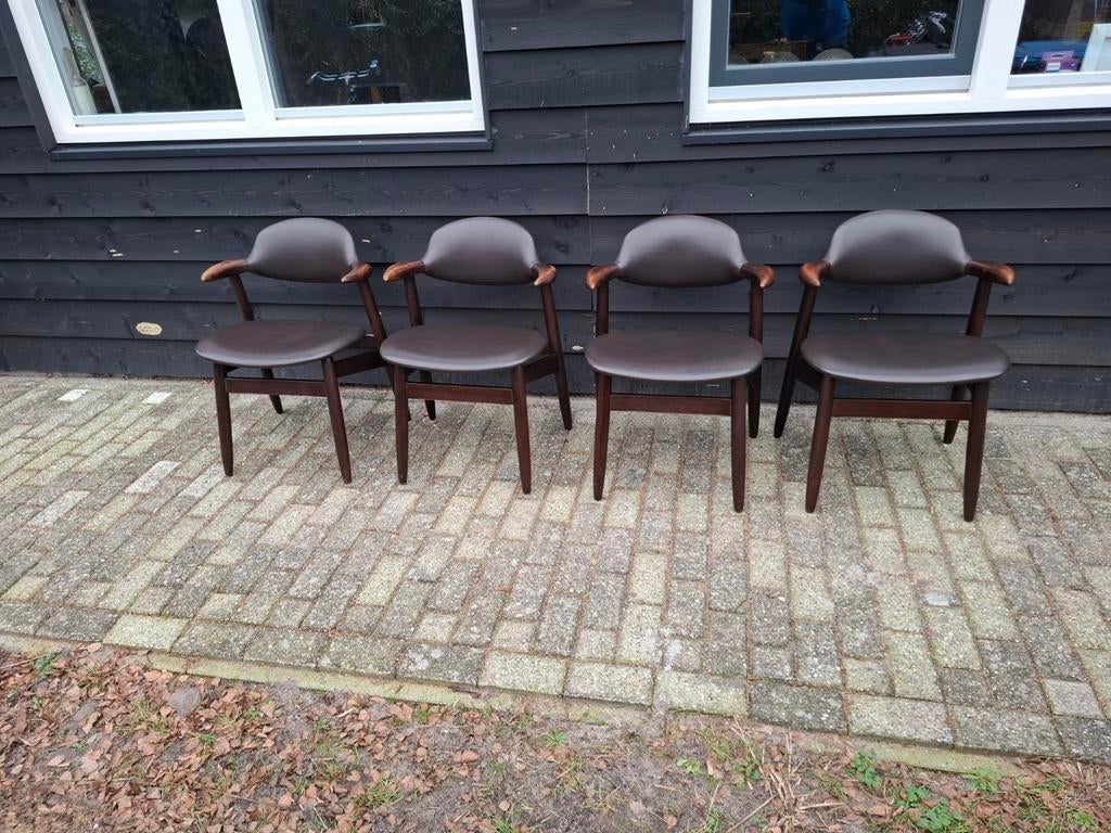 4 tijsseling cowhorn chairs, Huis en Inrichting, Stoelen, Gebruikt, Bruin, Ophalen of Verzenden, Vier